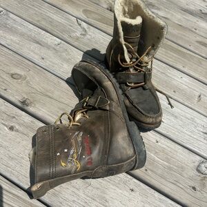 Polo by Ralph Lauren Brown Boots with Embroidery